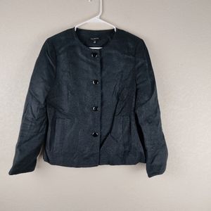 Talbots Black Linen Jackie Fit Blazer, Front Pockets, Narrow & Straight Fit, 10P